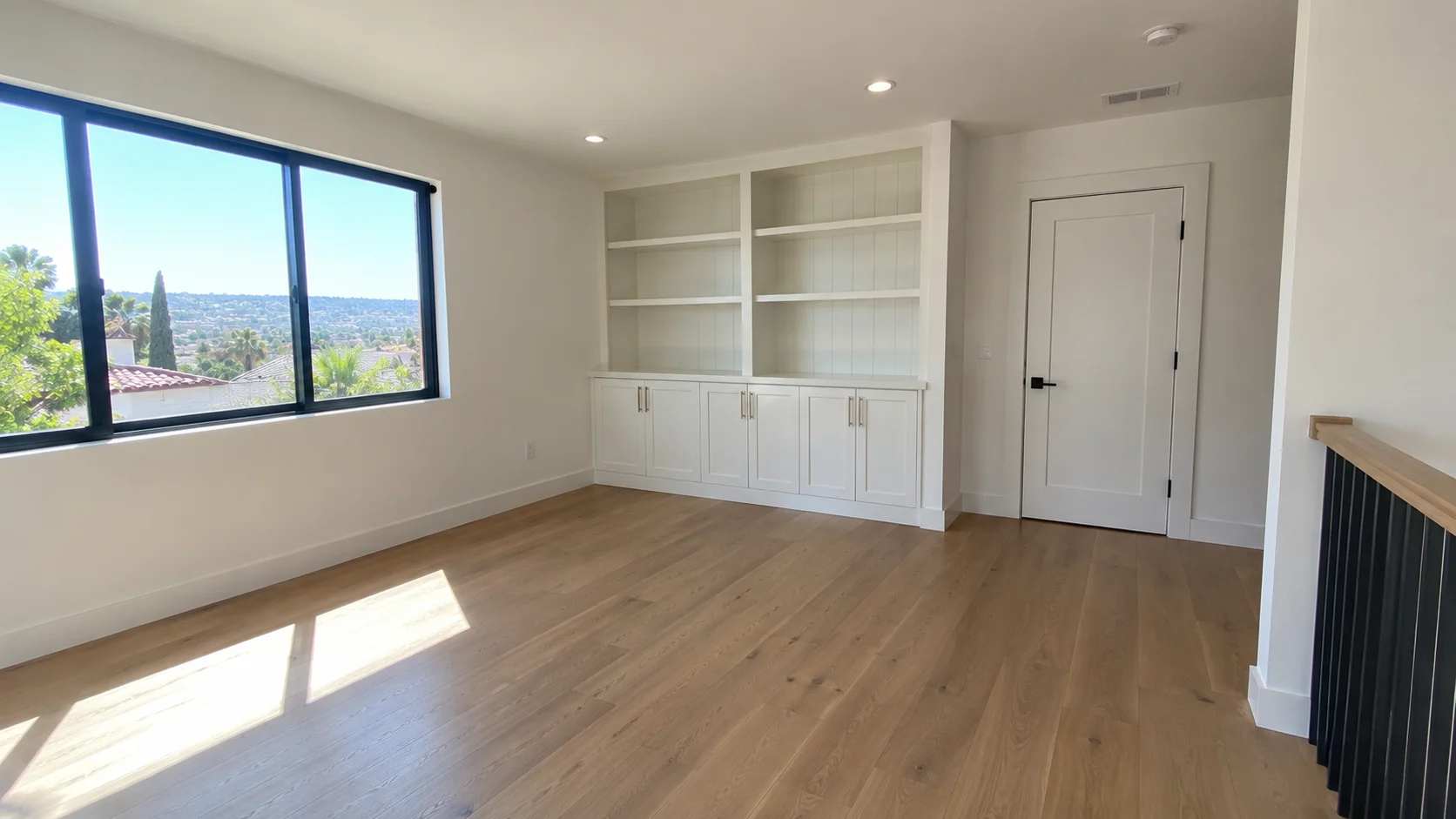 Finishing work including cabinets and flooring